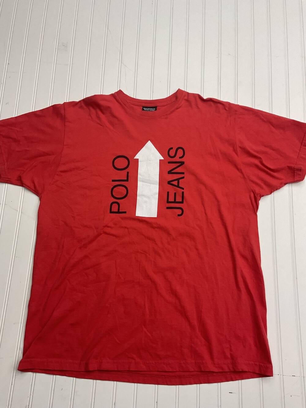 Vtg 90s Polo Jeans Co Ralph Lauren Surplus T-Shirt Red XL